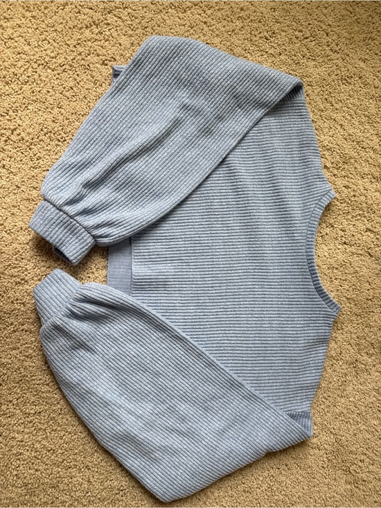 Bershka Sweaters - Bershka Light Blue Ribbed Crewneck Sweater